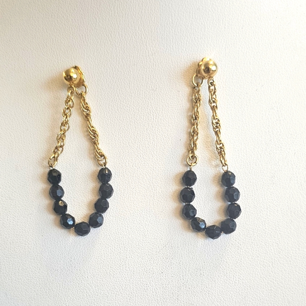 Elegant & Unique Black Spinel Stud Earrings. - Picture 1 of 5